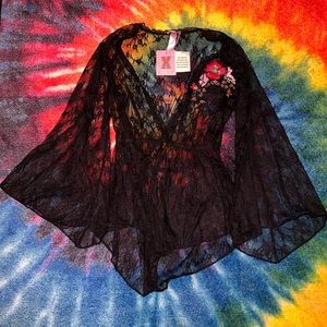 Savage x Fenty Black Lace Romper Size Medium NWT